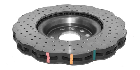 DBA 15-20 Volkswagen Golf R Front 4000 Series Cross Drilled Rotor w/Silver Hat - 42830WSLVXD