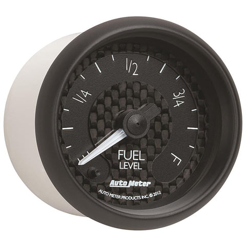 Autometer GT Series 52mm Full Sweep Electronic 0-280 ohm Fuel Level Programmable Empty-Full Range - 8010