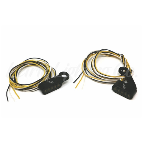 Letric Lighting Black Mini Mirror Mounted Front LED Turn Signals - Black - LLC-MMM-B