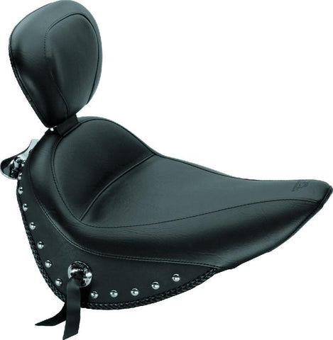 Mustang 06-17 Harley Softail Wide Tire (200mm) Tripper Solo Seat Diamond Stitch - Distressed Brown - 76788