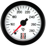 Autometer Stack 52mm 140-280 Deg F 1/8in NPTF Male Pro Stepper Motor Oil Temp Gauge - White - ST3360