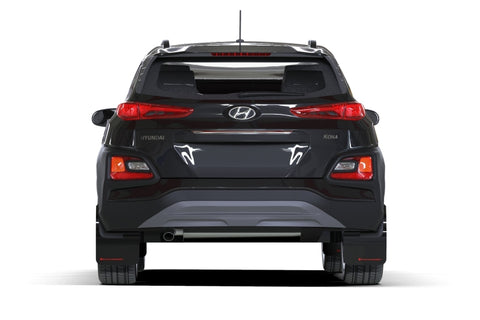 Rally Armor 18-23 Hyundai Kona Black UR Mud Flap White Logo - MF63-UR-BLK/WH