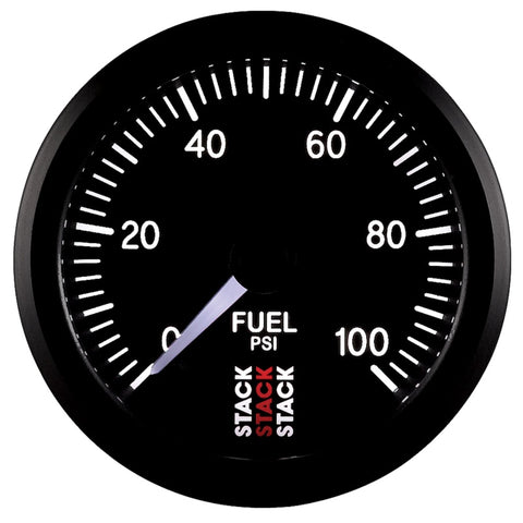 Autometer Stack 52mm 0-100 PSI 1/8in NPTF Male Pro Stepper Motor Fuel Pressure Gauge - Black - ST3306