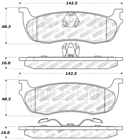 StopTech Sport Brake Pads w/Shims and Hardware - Front - 309.07110