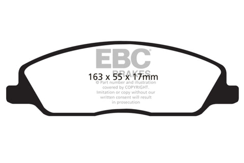 EBC 10-14 Ford Mustang 3.7 Redstuff Front Brake Pads - DP31869C