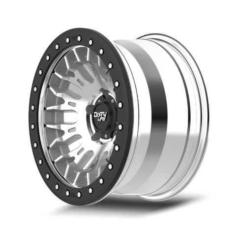 Dirty Life DT-3 17X9 5x127 -38 Offset - Machined Finish w/ Simulated Beadlock - 9317-7973M38