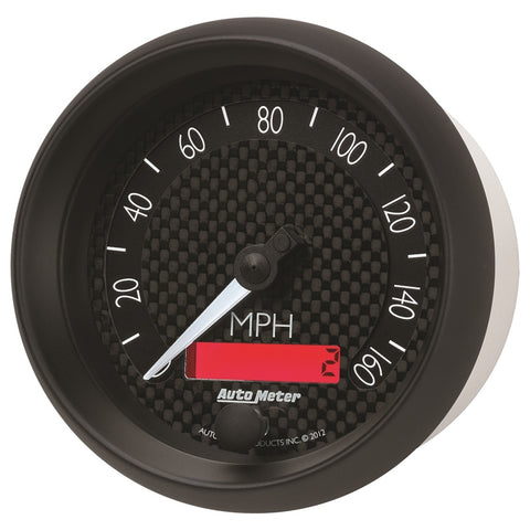 Autometer GT Series 3-3/8in In Dash 0-160 MPH Electronic Programmable Speedometer - 8088