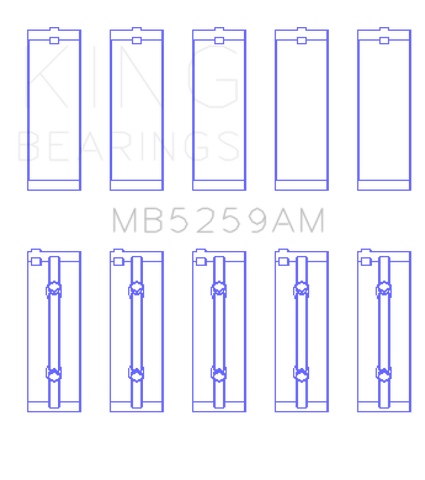 King Acura B18A1/B1/C1/C5 K20A / K24A (Size 0.5) Main Bearing Set - MB5259AM05