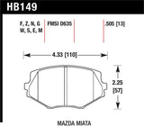 Hawk 94-97 Mazda Miata / 99-03 Miata DTC-30 Race Front Brake Pads - HB149W.505