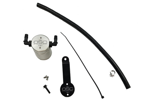 J&L 16-21 Honda Civic 1.5L Turbo (EX & Si) Passenger Side Oil Separator 3.0 - Clear Anodized - 3102P-C