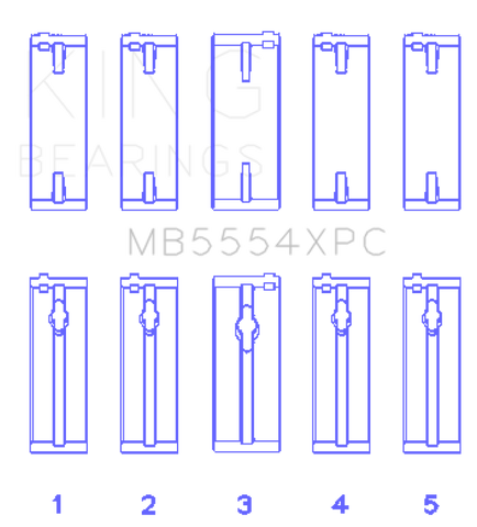 King Toyota 3SGTE 16V 2.0L (Size STD) pMaxKote Performance Main Bearing Set - MB5554XPC