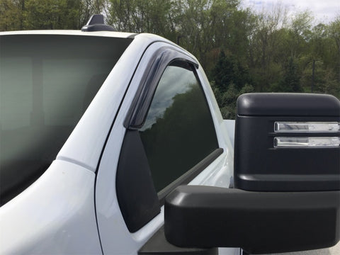 Stampede 2014-2018 Chevy Silverado 1500 Standard Cab Pickup Tape-Onz Sidewind Deflector 2pc Smoke - 60106-2