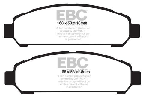 EBC 08+ Toyota Venza 2.7 Ultimax2 Front Brake Pads - UD1401