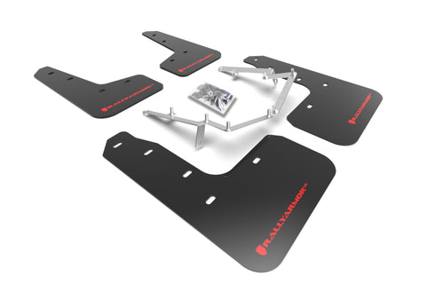 Rally Armor 17-21 Honda Civic EX/EX-L/LX (Hatchback) Black UR Mud Flap Red Logo - MF71-UR-BLK/RD