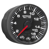 Autometer Spek-Pro Gauge Nitrous Press 2 1/16in 1600psi Stepper Motor W/Peak & Warn Blk/Blk - P320328