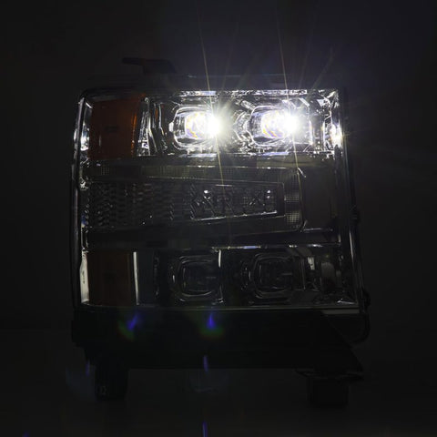 AlphaRex 16-18 Chevy 1500HD NOVA-Series LED Proj Headlights Chrm w/Actv Lgt/SeqSig & DRL(Req 810023) - 880238
