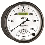 AutoMeter Gauge Tach/Speedo 5in. 120MPH & 8K RPM Elec. Program Old Tyme White II - 1290