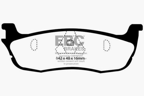 EBC 97-99 Ford Expedition 4.6 2WD Yellowstuff Rear Brake Pads - DP41601R