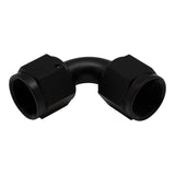 DeatschWerks 8AN Flare Female Swivel 90-Degree to 8AN Flare Female Swivel - Anodized Matte Black - 6-02-0216-B