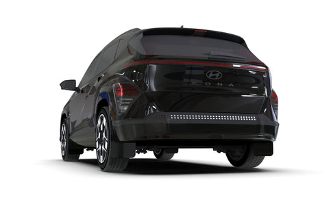 Rally Armor 2024 Hyundai Kona EV Black UR Mud Flap - Metallic Black Logo - MF113-UR-BLK-MBK
