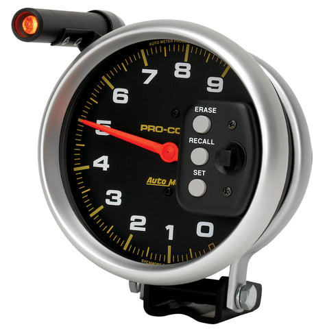 AutoMeter Gauge Tach 5in. 9K RPM Pedestal W/ Quick Lite & Peak Memory Pro-Comp - 6851