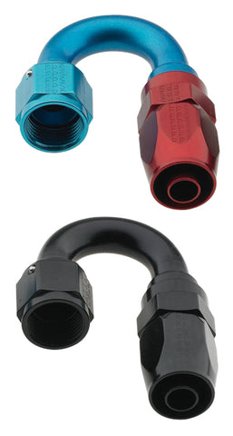 Fragola -6AN Pro-Flow x 180 Degree 3/8 EFI Quick Disconnect Hose End - Black - 231806B-6QD