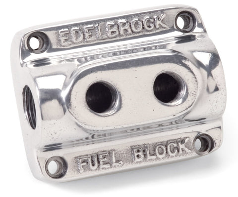 Edelbrock Polished Fuel Block Dual Carb - 12801