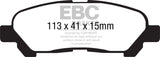 EBC 09-13 Toyota Highlander 2.7 2WD/4WD Yellowstuff Rear Brake Pads - DP41838R