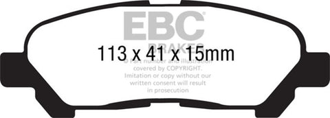 EBC 09-13 Toyota Highlander 2.7 2WD/4WD Yellowstuff Rear Brake Pads - DP41838R