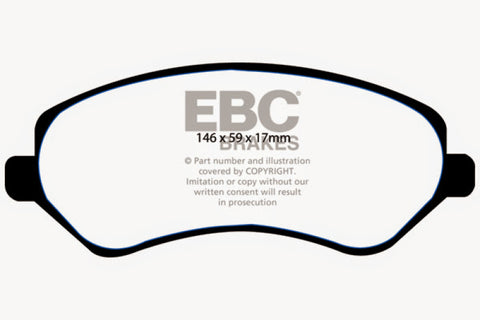EBC 04-07 Chrysler Town & Country 3.3 Rear Drums Yellowstuff Front Brake Pads - DP41612R