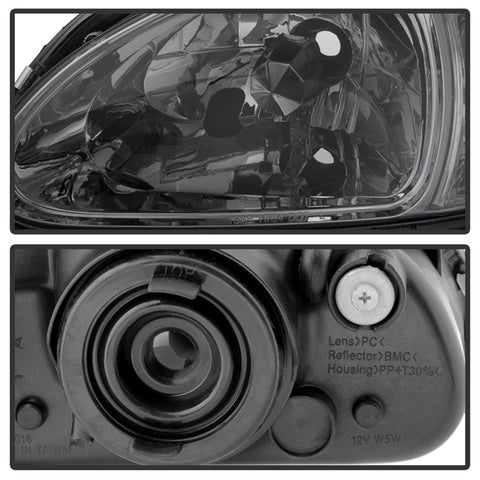 xTune Honda Del Sol 93-97 1Pc Crystal Headlights Smoke HD-ON-HDEL93-1P-SM - 5013439