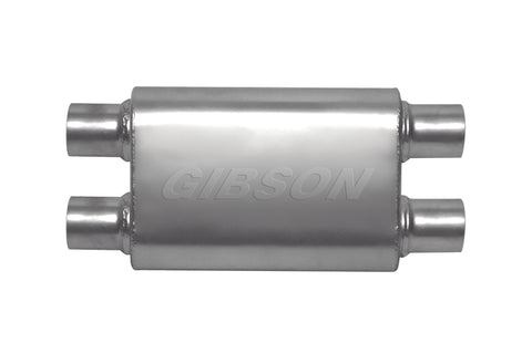 Gibson MWA Superflow Dual/Dual Oval Muffler - 4x9x14in/2.5in Inlet/2.5in Outlet - Stainless - BM0111