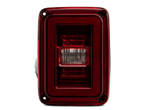 Raxiom 07-18 Jeep Wrangler JK JL Style LED Tail Lights- Black Housing - Red Lens - J133626