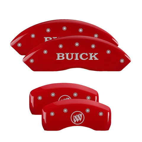 MGP 4 Caliper Covers Engraved Front Buick Rear Red Finish Silver Char 2018 Buick Envision - 49011SBSHRD