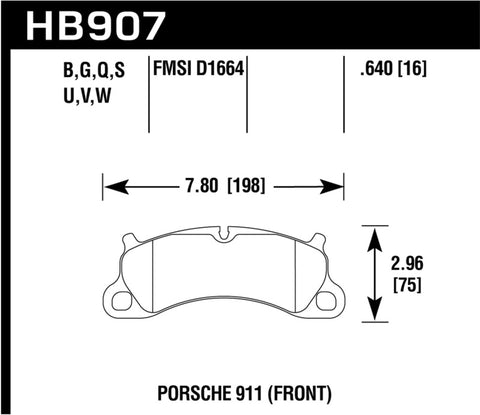 Hawk 12-16 Porsche 911 Carrera S HT-10 Front Brake Pads - HB907S.640