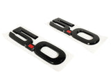 Ford Racing 15-17 Ford Mustang 5.0L Fender Emblem Black - M-1447-M50AB