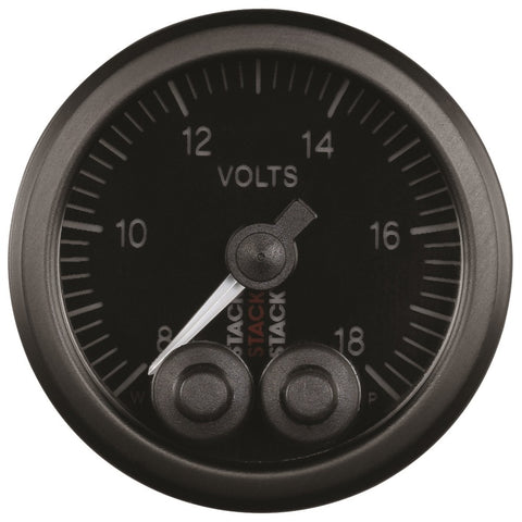 Autometer Stack 52mm 8-18V Pro-Control Battery Voltage Gauge -Black - ST3516