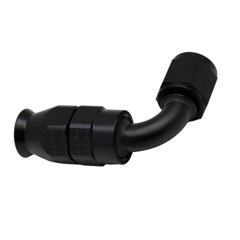 DeatschWerks 6AN Female Swivel 90-Degree Hose End PTFE (Incl 1 Olive Insert) - Anodized Matte Black - 6-02-0852-B