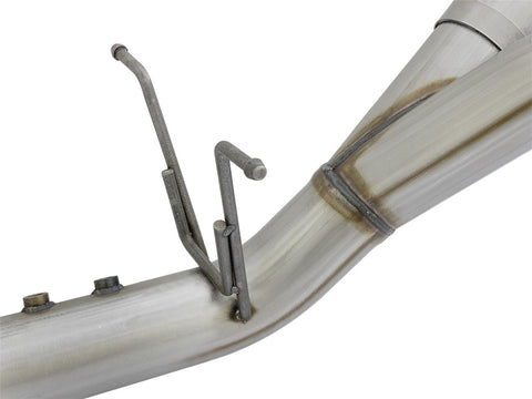aFe ATLAS 4in DPF-Back Alum Steel Exhaust System w/Dual Exit Black Tip 2017 GM Duramax 6.6L (td) - 49-04086-B