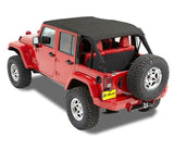 Bestop 10-18 Jeep Wrangler JK 4-Door Header Safari Cable Style Bikini (Black Diamond) - 52594-35
