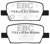EBC 2015+ Chevrolet Camaro 3.6L (w/Brembo Brakes) Bluestuff Rear Brake Pads - DP53064NDX