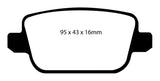 EBC 07-12 Land Rover LR2 3.2 Greenstuff Rear Brake Pads - DP61933