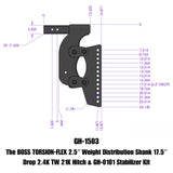Gen-Y The Boss Torsion-Flex 2.5in Weight Distribution Shank 17.5in Drop 21K Hitch w/Stabilizer Kit - GH-1503
