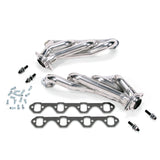 BBK 79-93 Mustang 351 Swap Shorty Unequal Length Exhaust Headers - 1-5/8 Silver Ceramic - 15110