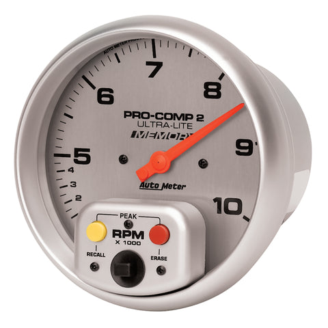 Autometer Ultra-Lite 5 inch 10K RPM In Dash Dual Range w/ Memory Tachometer - 4499