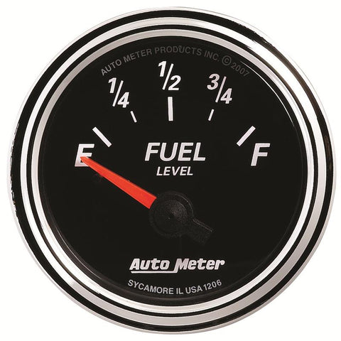Autometer Designer Black II 52mm 240 Ohm Empty/33 Ohm Full Fuel Level Gauge - 1206