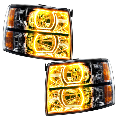 Oracle 07-13 Chevy Silverado SMD HL - Blk - Square Style - ColorSHIFT w/ 2.0 Controller - 8189-333