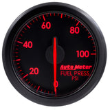 Autometer Airdrive 2-1/6in Fuel Pressure Gauge 0-100 PSI - Black - 9171-T