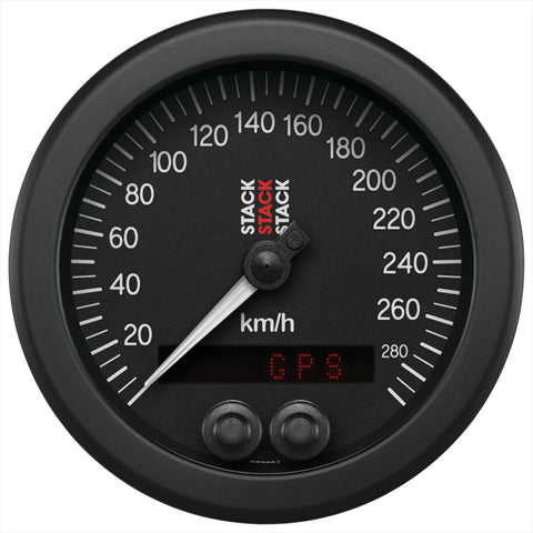 Autometer Stack Instruments 88mm 0-290 KM/H GPS Speedometer - Black - ST3804
