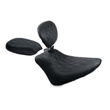 Mustang 11-13 Harley Blackline,12-17 Slim/Slim S Wide Touring Solo Seat w/DBR Diamond - Black - 79745